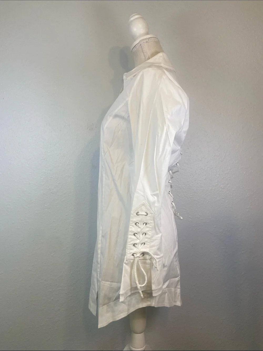 Soft Surroundings RenFaire Corset Back Gypsy Whimsigoth White Blouse Size Medium